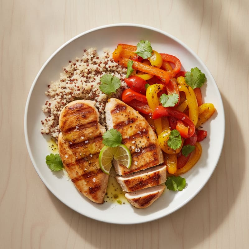 Cilantro-Lime Chicken with Roasted Peppers