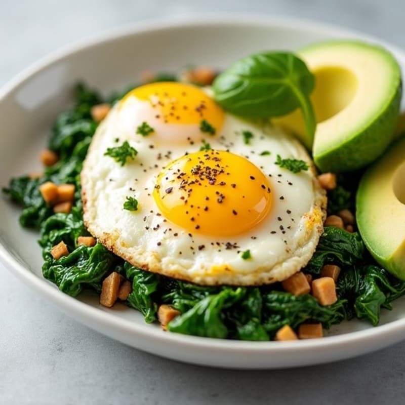 Egg White Scramble with Spinach and Cottage Cheese