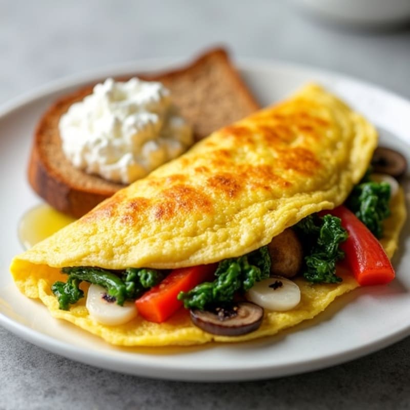 Egg White Veggie Omelette with Cottage Cheese