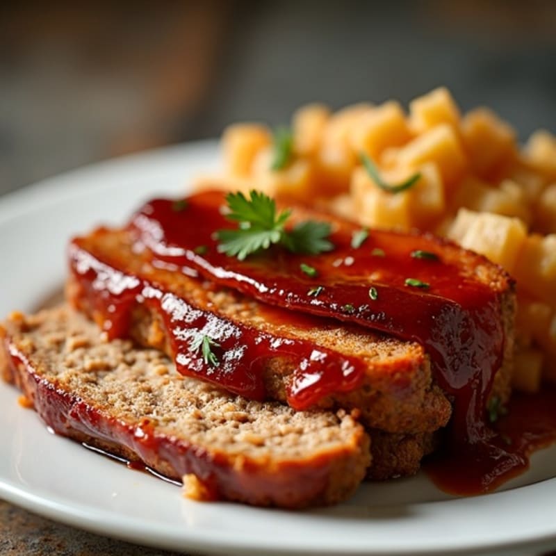 Lean Baked Meatloaf with Smoky BBQ Glaze and Crispy Bacon