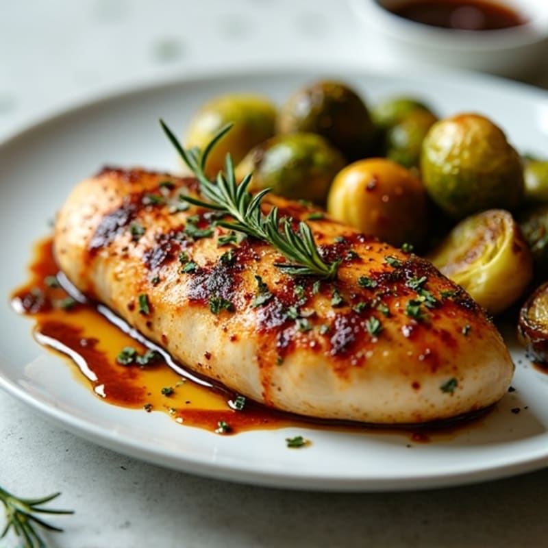 Sheet Pan Lemon Herb Chicken with Roasted Balsamic Brussels Sprouts