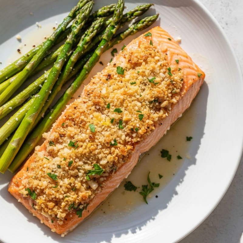 Garlic Parmesan Crusted Salmon