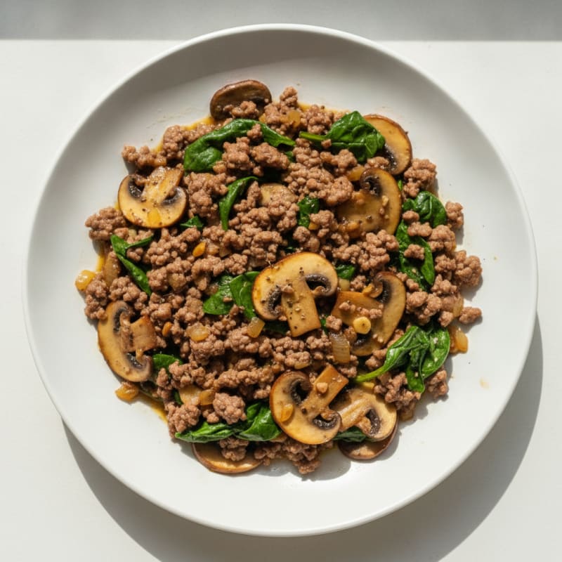Savory Ground Beef and Mushroom Skillet