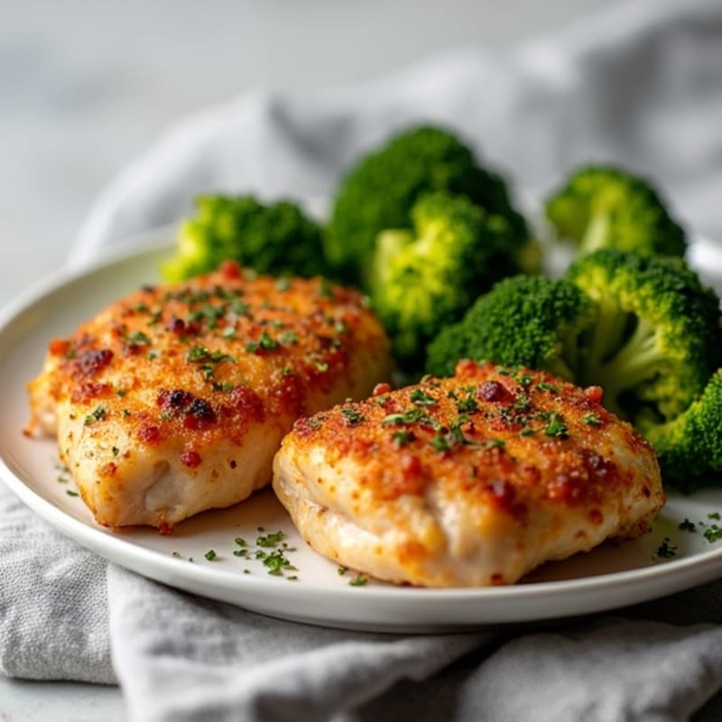 Crispy Herb-Roasted Chicken Thighs with Roasted Broccoli