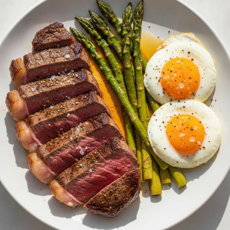 Pan-Seared Steak with Jammy Eggs