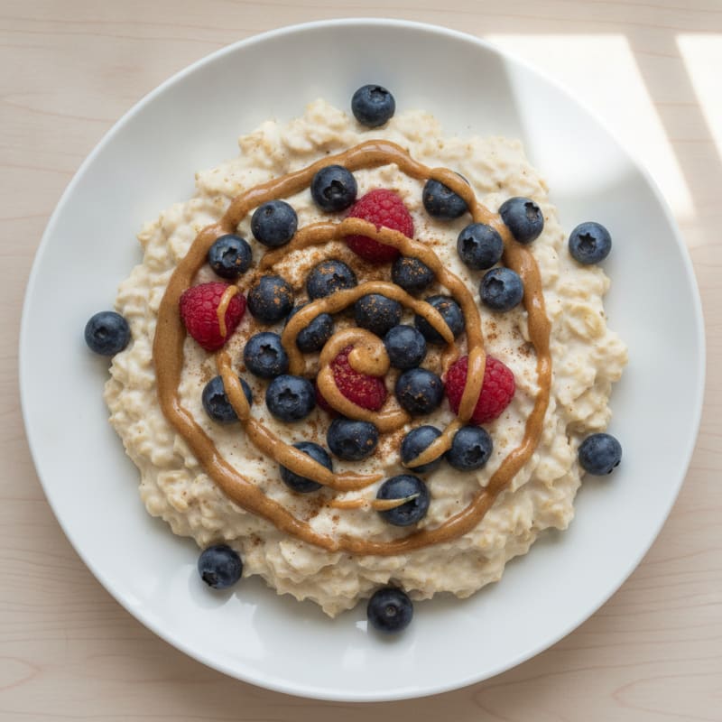 Fluffy Egg White Oatmeal with Berries