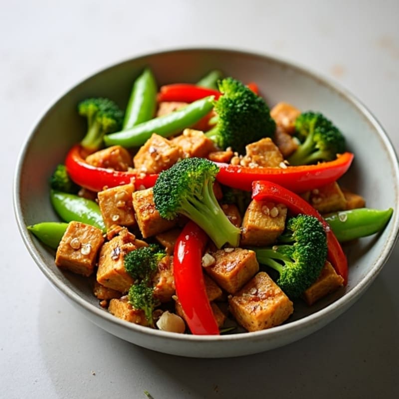 Maple Glazed Tempeh Stir-Fry with Fresh Vegetables