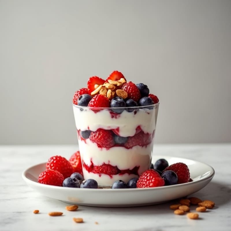 Greek Yogurt Protein Parfait with Mixed Berries