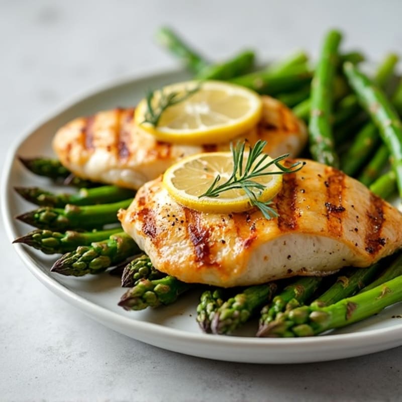 Lemon-Herb Grilled Chicken with Roasted Asparagus