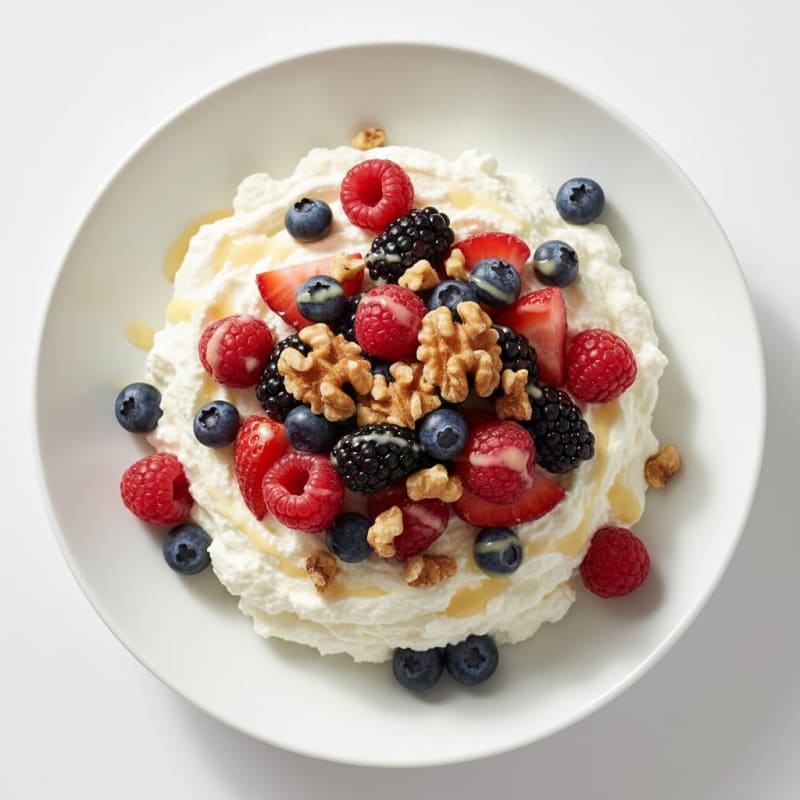 Creamy Greek Yogurt Protein Mousse with Mixed Berries
