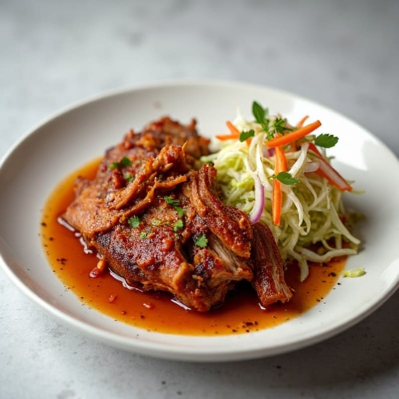 Tender Slow Cooker Smoky BBQ Pulled Pork with Crisp Cabbage Slaw