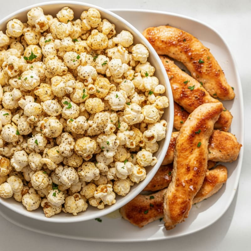 High-Protein Parmesan Garlic Herb Popcorn Bowl