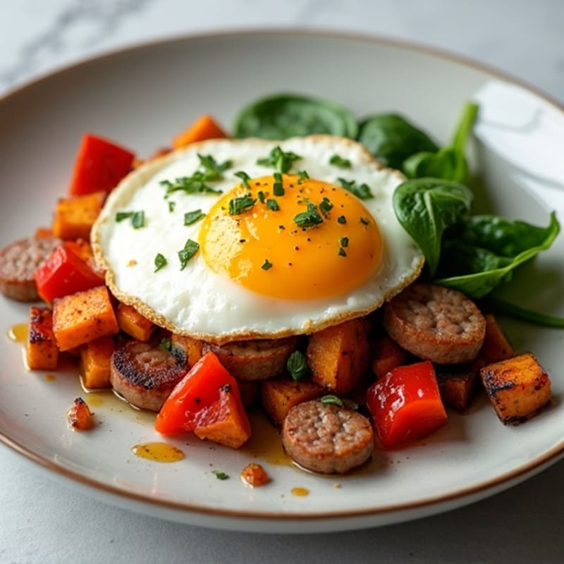 Protein-Packed Sweet Potato Hash with Eggs