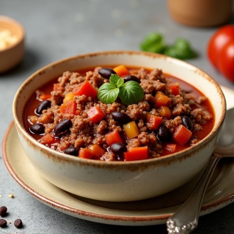 Hearty Black Bean and Ground Beef Chili