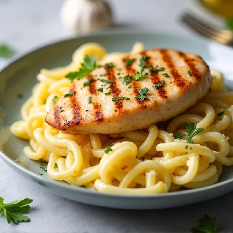 Creamy Cauliflower Alfredo with Grilled Chicken