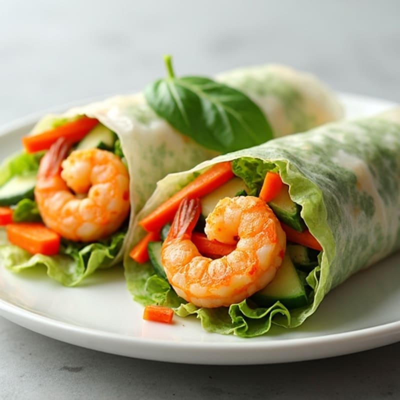 Fresh Shrimp and Crunchy Vegetable Rice Paper Rolls