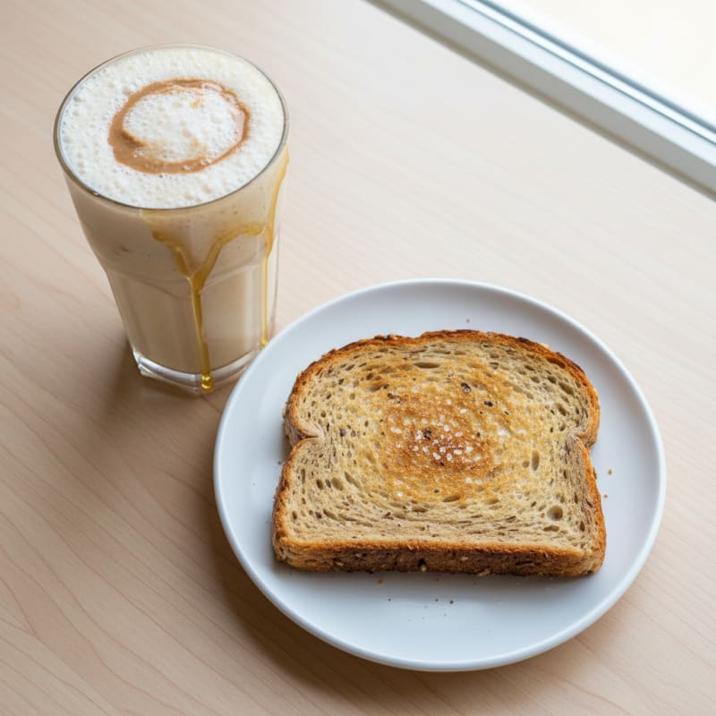 Peanut Butter Honey Milkshake with Toasted Bread