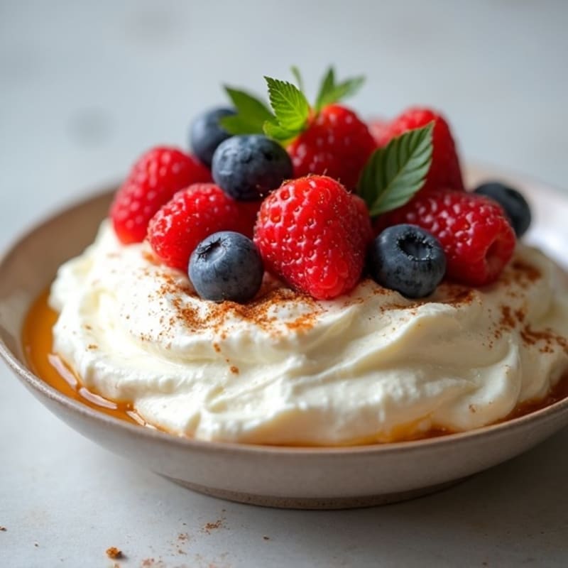 Creamy Whipped Cottage Cheese with Fresh Berries and Cinnamon