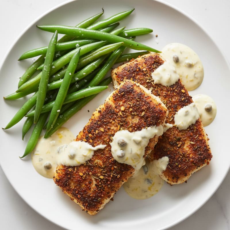 Crispy Blackened Catfish with Zesty Remoulade