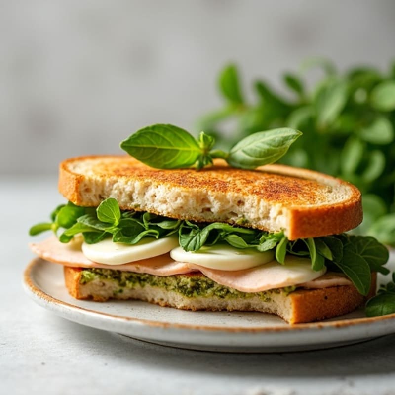 Herb-Pesto Turkey Panini with Fresh Mozzarella