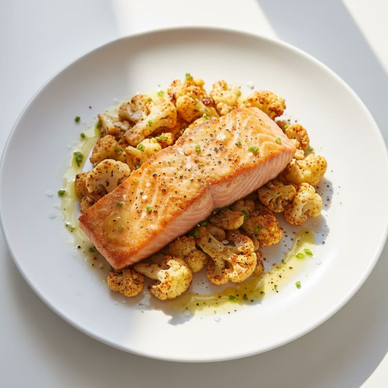 Pan-Seared Salmon with Roasted Cauliflower
