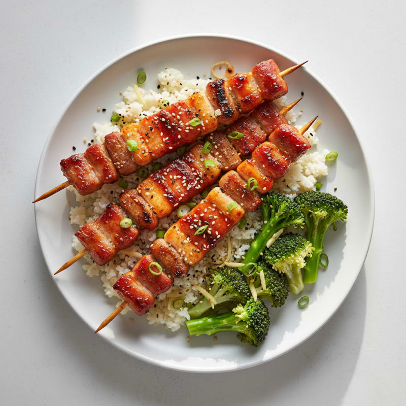 Spicy Gochujang Pork Belly Skewers