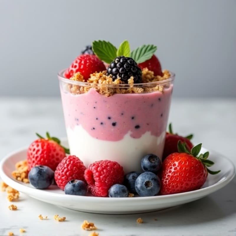 Greek Yogurt Protein Parfait with Mixed Berries