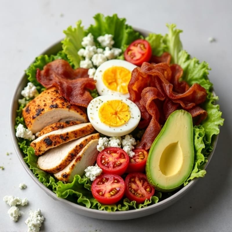 Fresh Cobb Salad with Roasted Chicken and Crispy Bacon