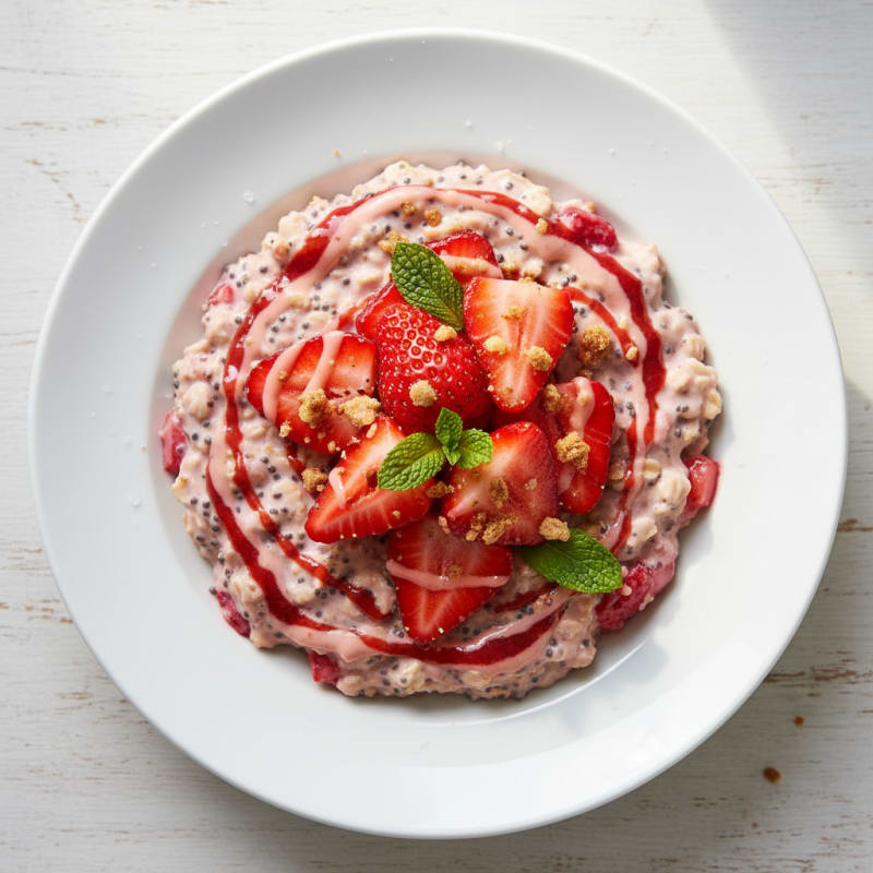 Creamy Strawberry Shortcake Overnight Oats