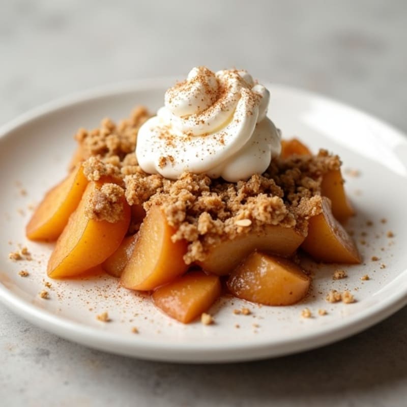 Baked Cinnamon Apple Crumble with Crispy Oat Topping