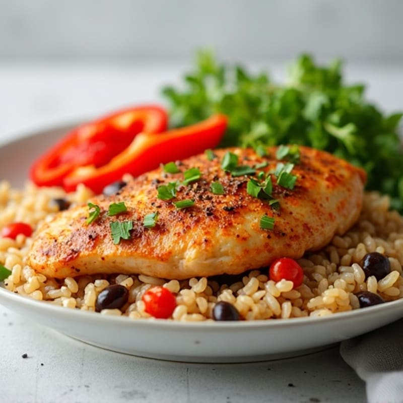 Tender Spiced Chicken and Rice with Bell Peppers