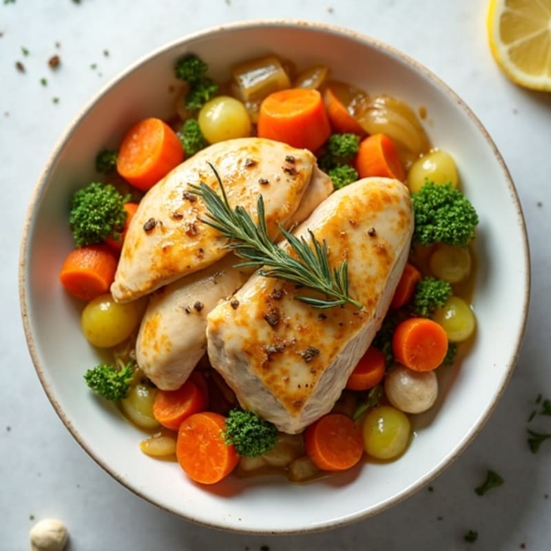 Slow Cooker Lemon Herb Chicken with Tender Vegetables