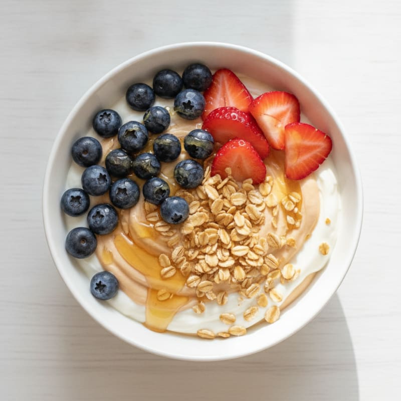 High-Protein Yogurt Parfait with Oats and Fresh Fruit