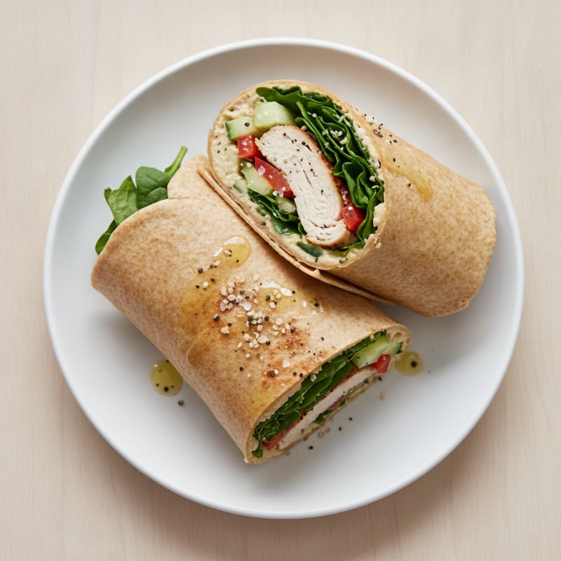 Turkey and Veggie Hummus Wrap