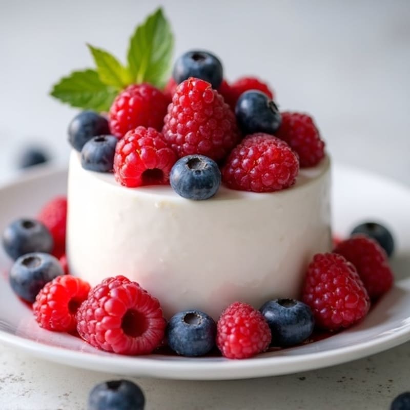 Greek Yogurt Protein Mousse with Mixed Berries