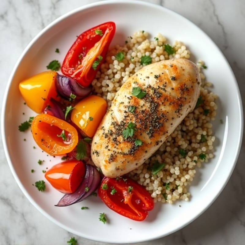 Herb-Crusted Chicken with Roasted Rainbow Vegetables