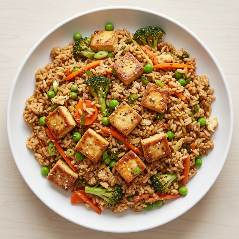 Sesame Vegetable Fried Rice with Oyster Sauce