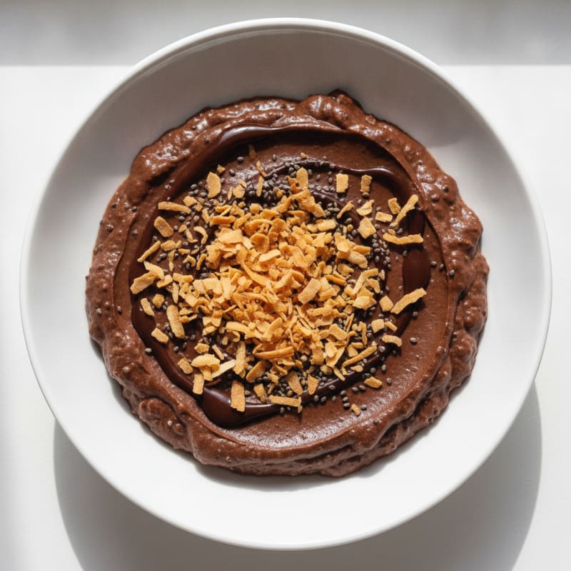 Silky Chocolate Protein Pudding with Toasted Coconut
