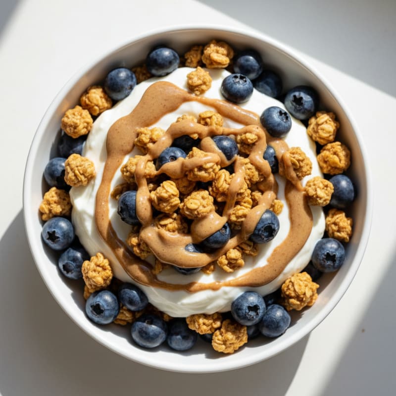 Creamy Greek Yogurt Parfait with Protein Granola and Almond Butter