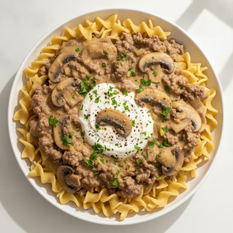 Hearty Beef Stroganoff with Egg Noodles