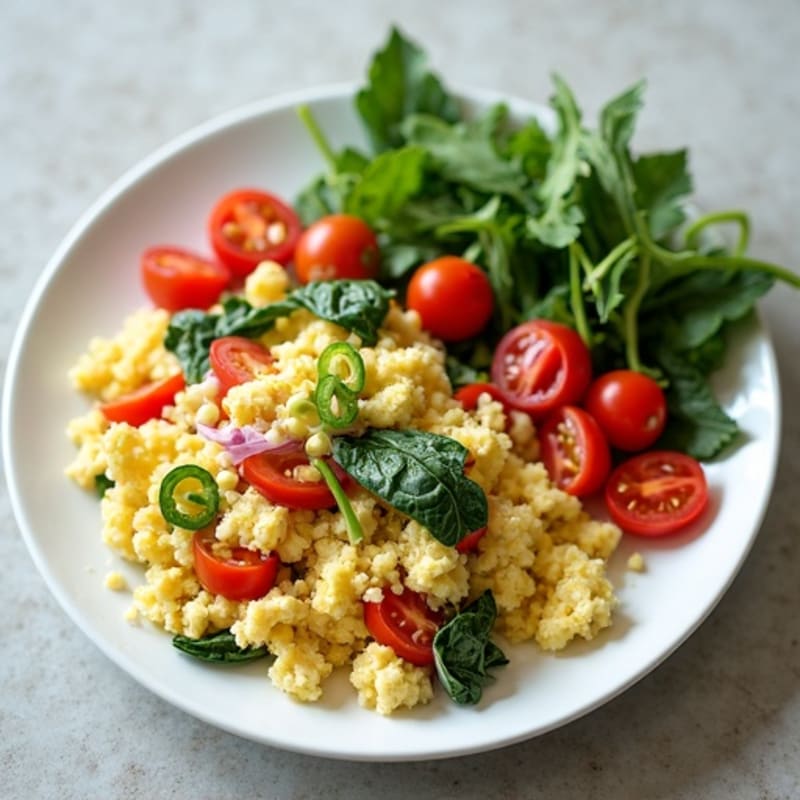 Egg White and Chicken Veggie Scramble