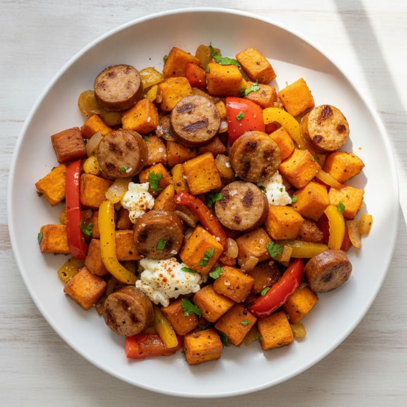 Sweet Potato Chicken Sausage Hash