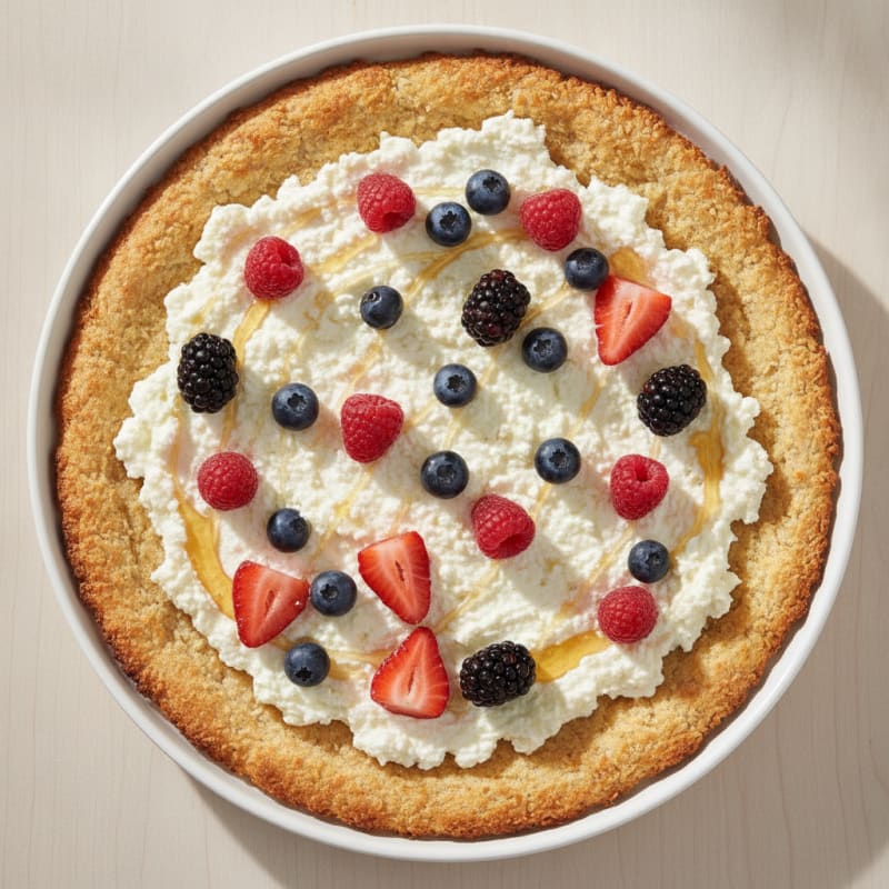 Protein Pizza with Cottage Cheese and Mixed Berries