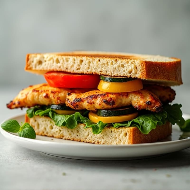 Herb-Marinated Grilled Vegetable Sandwich with Pesto