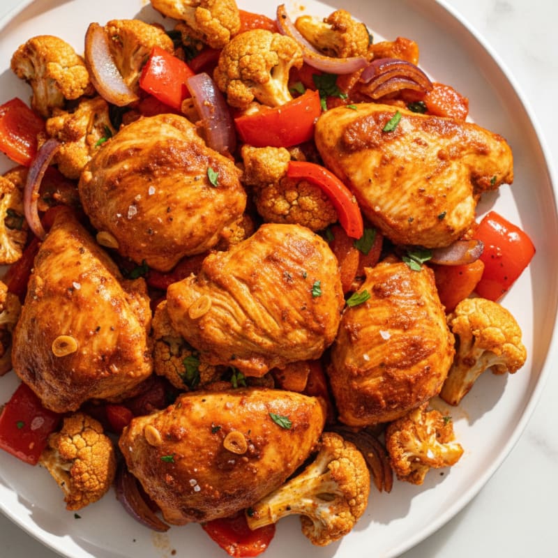 Spicy Harissa Chicken with Roasted Vegetables