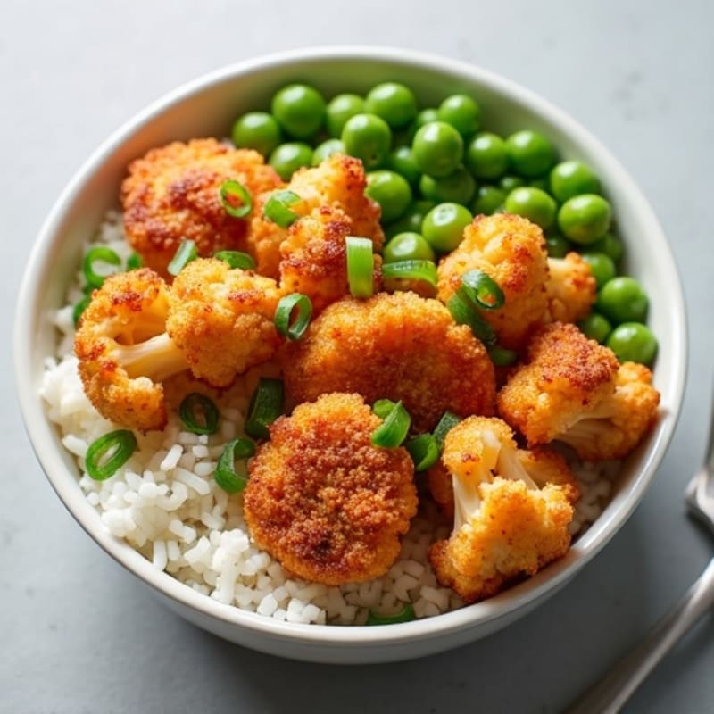 Crispy Baked General Tso Cauliflower Chicken Bowl