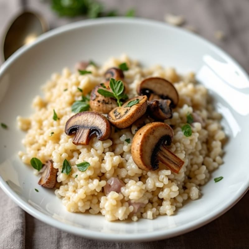 Healthy Creamy Mushroom Risotto