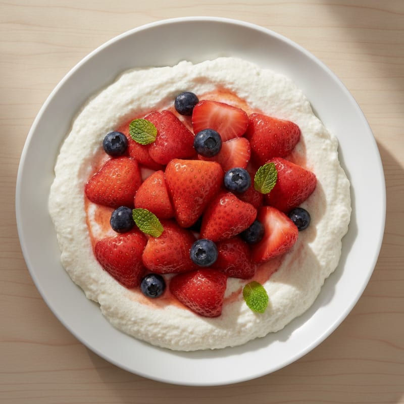 Silky Greek Yogurt Protein Mousse with Fresh Berries