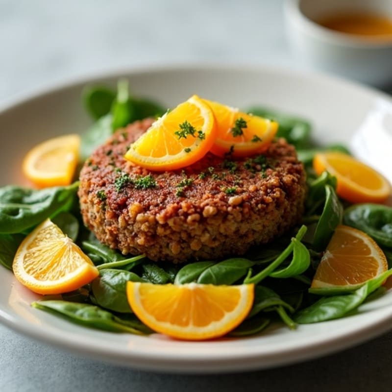 Crispy Lean Ground Beef and Spinach Salad with Citrus Vinaigrette