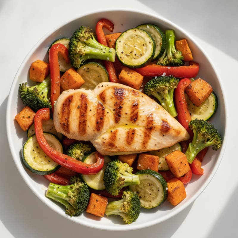 Grilled Chicken with Roasted Vegetables